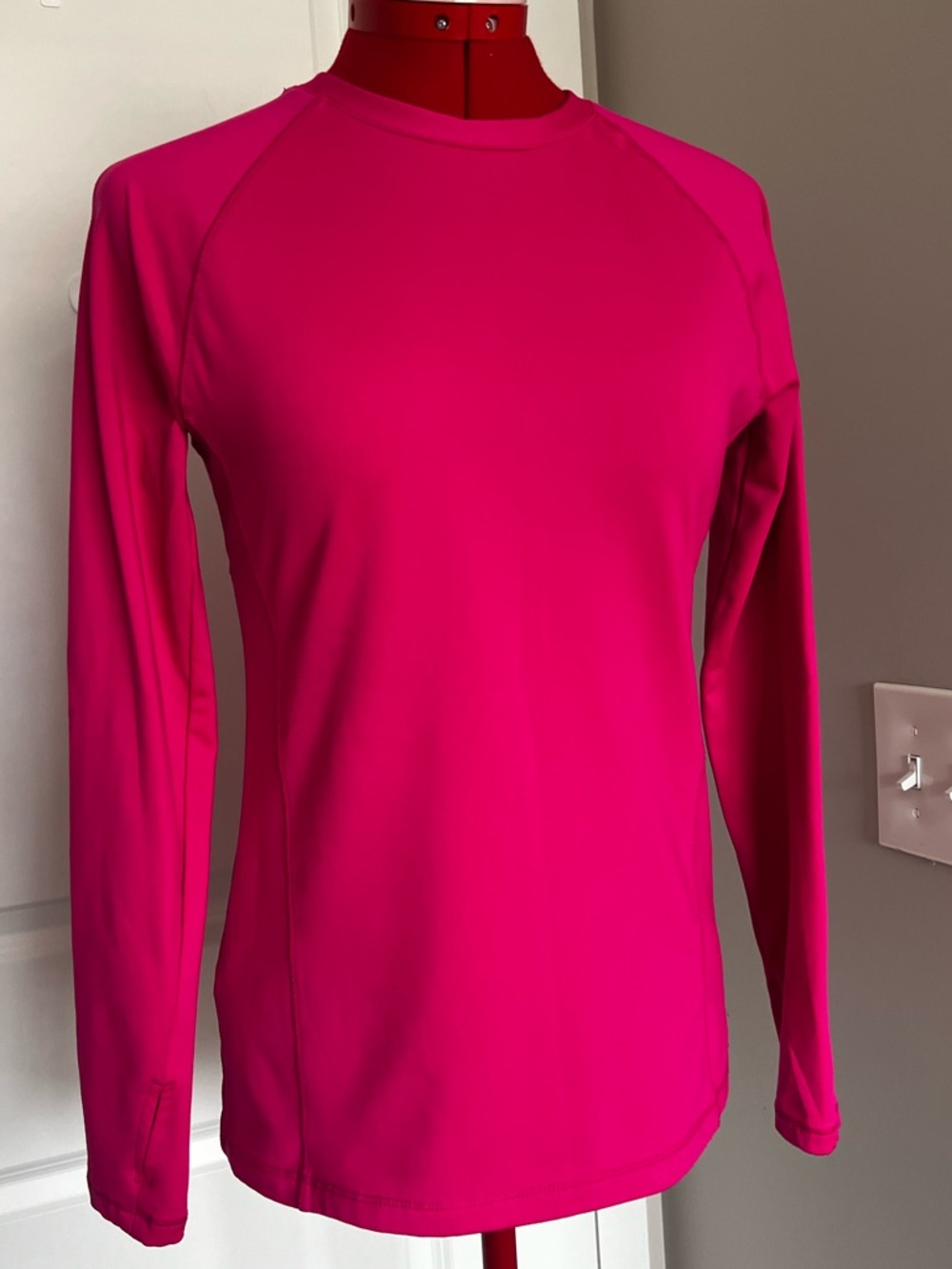 Layer 8 Women's Long-Sleeve Crew Neck Top in Hot Pink
